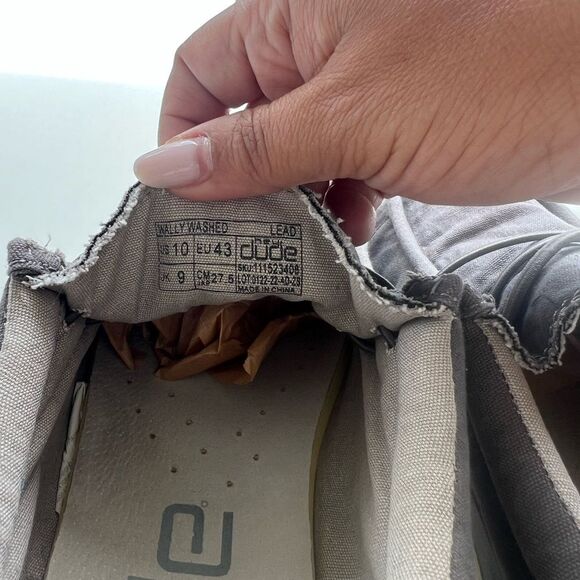 Hey Dude Gray Loafers Slip-Ons Casual Wally Washed - Picture 4 of 8